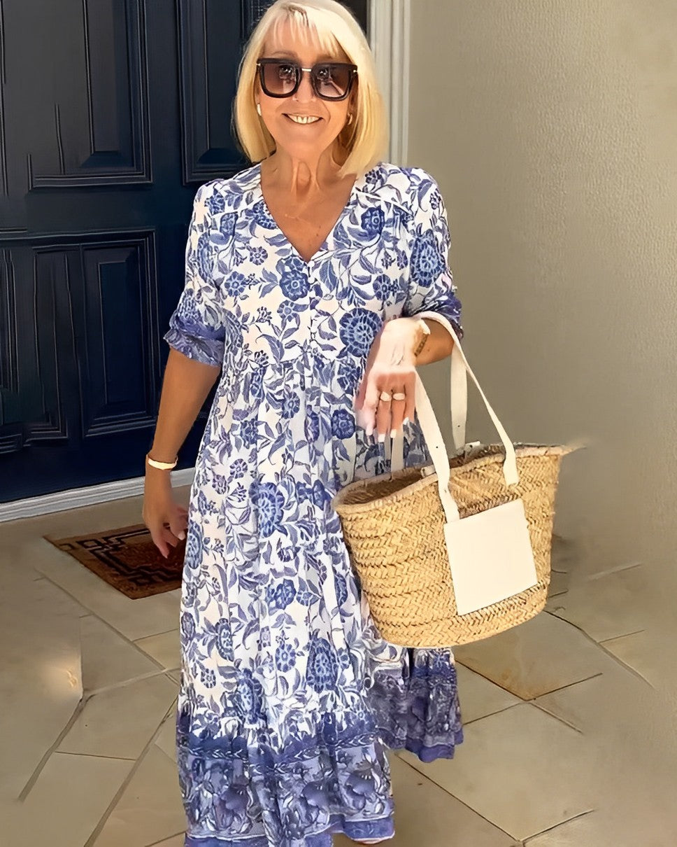 Keisha | Graceful V-Neck Floral Pattern