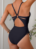 Emoswims Women’s Tummy Control One-Piece Swimsuit with V-Neck and O-Ring Back