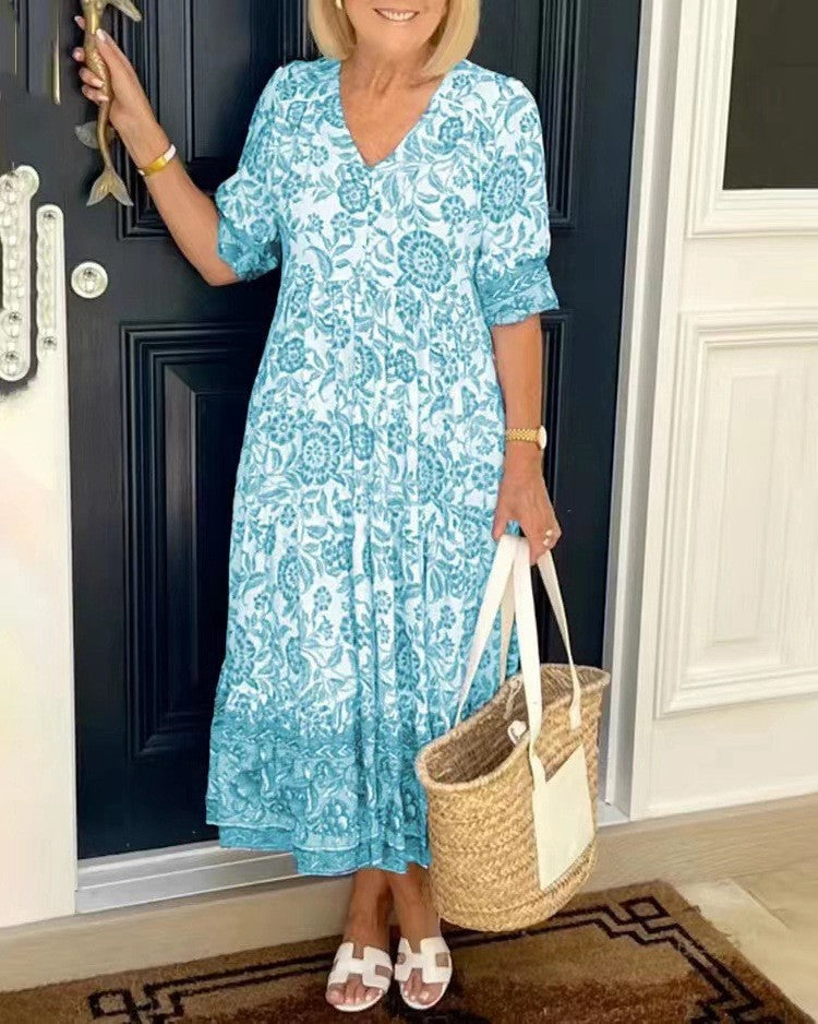 Keisha | Graceful V-Neck Floral Pattern