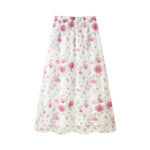 Floral Long-sleeved Top and Skirt Suit