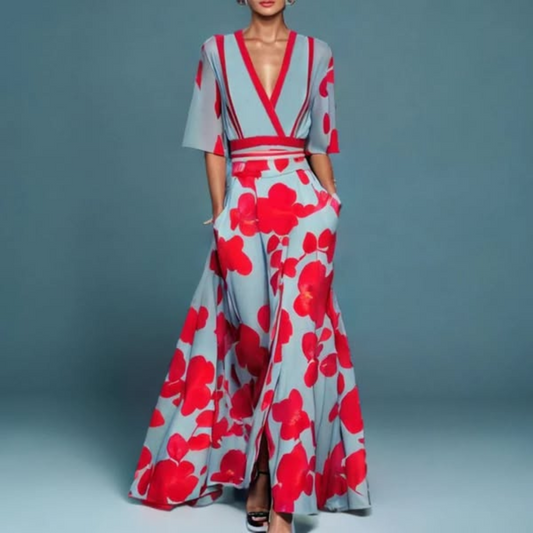Michelle™ - Elegant Floral Wrap Dress
