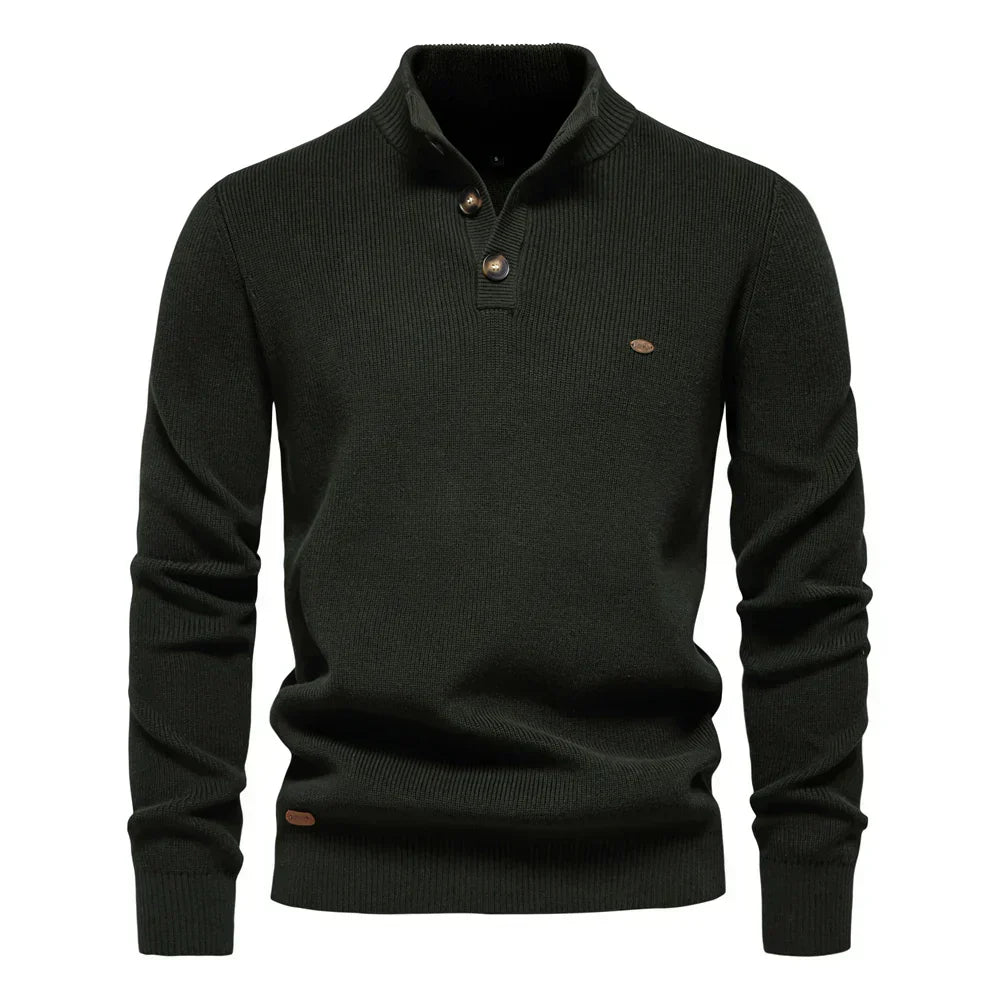Button-Detail Knit Sweater