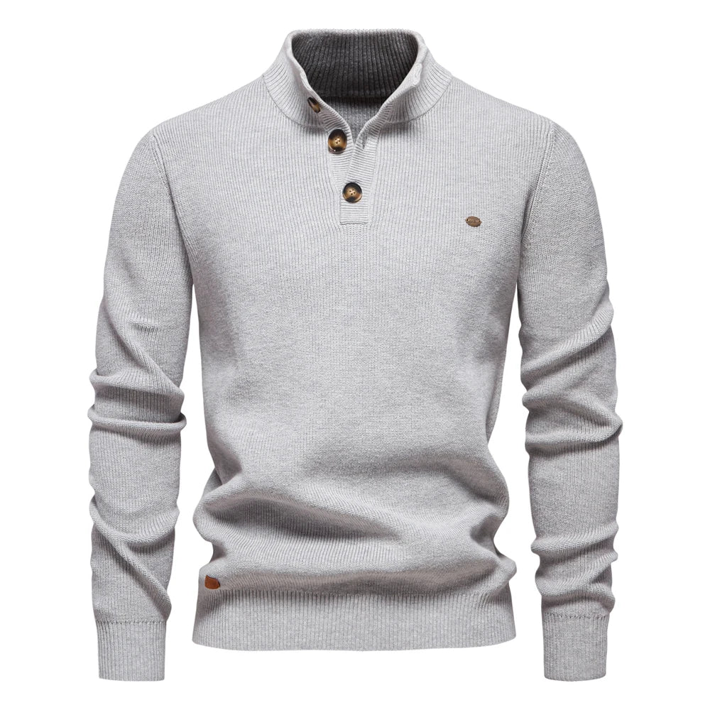 Button-Detail Knit Sweater