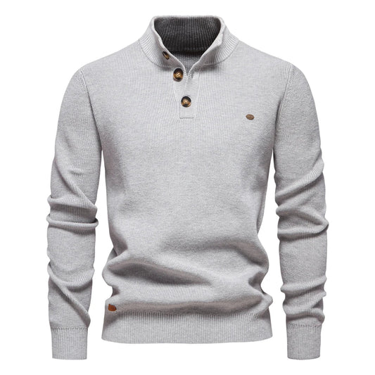 Button-Detail Knit Sweater