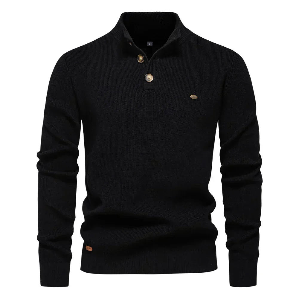 Button-Detail Knit Sweater