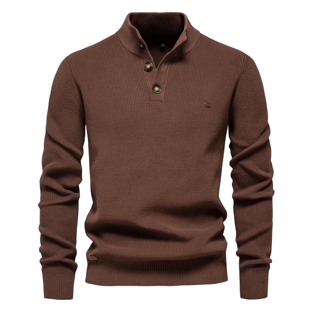 Button-Detail Knit Sweater