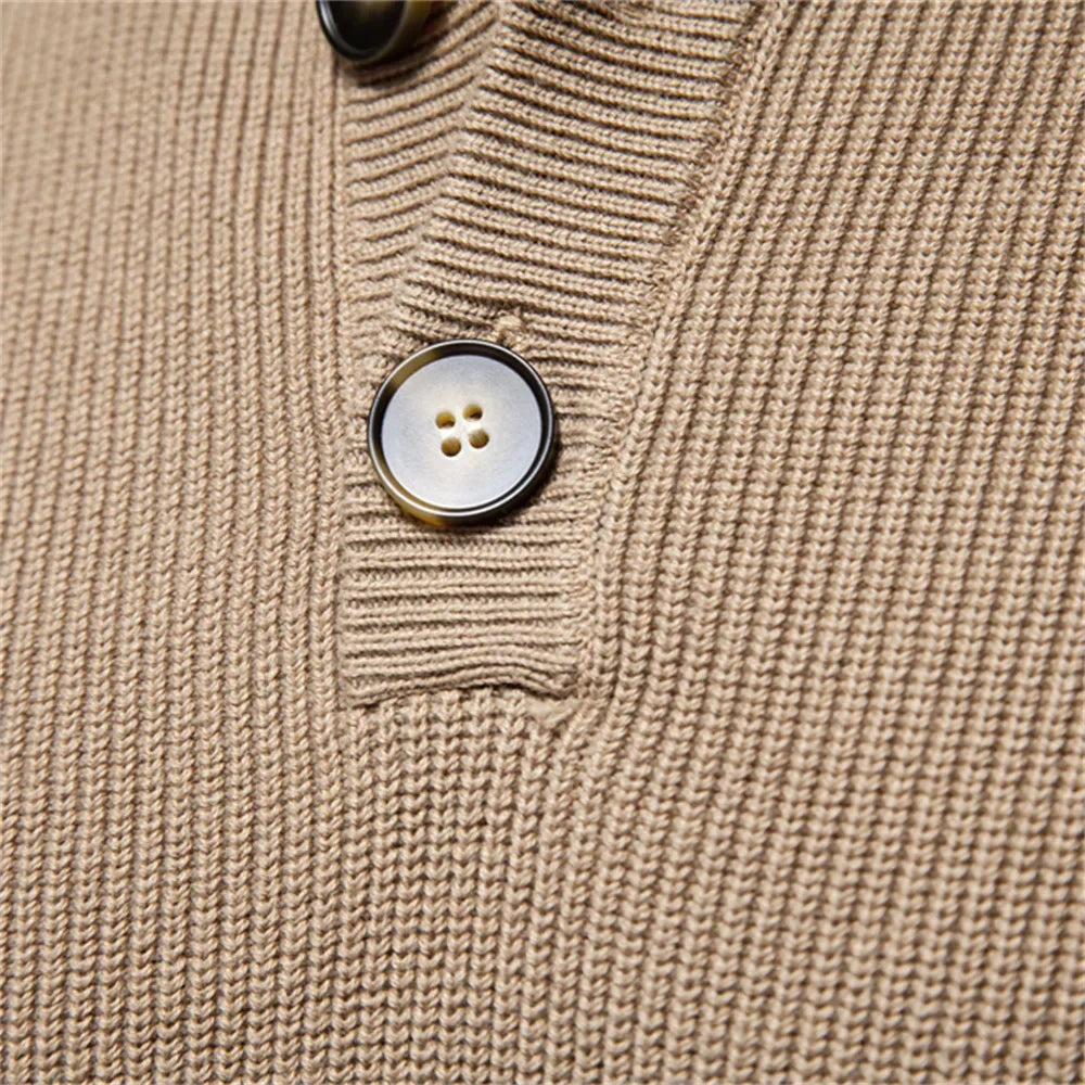 Button-Detail Knit Sweater