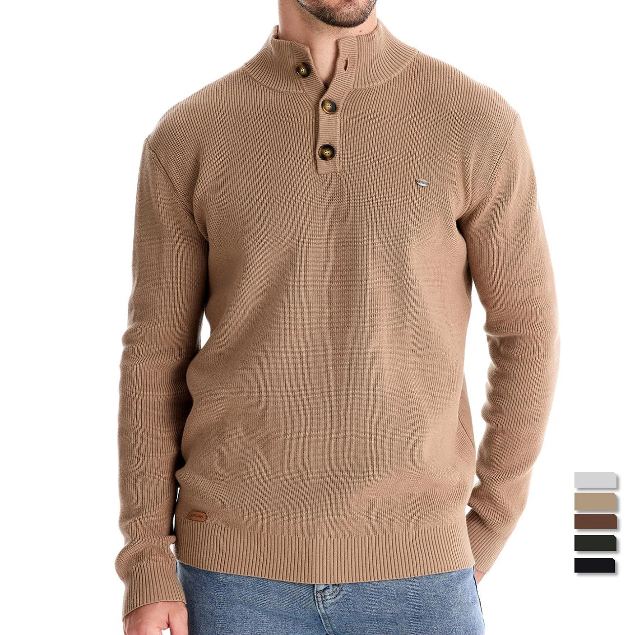 Button-Detail Knit Sweater