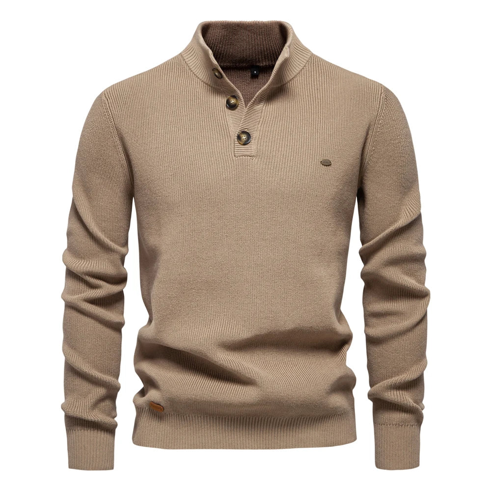 Button-Detail Knit Sweater