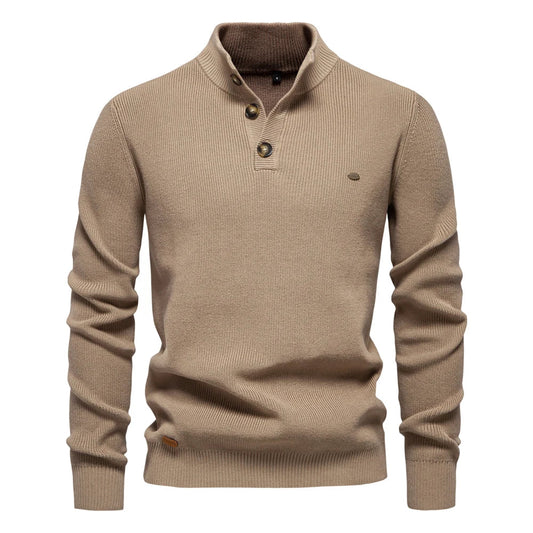 Button-Detail Knit Sweater