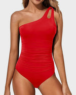 Emoswims - One Shoulder One Piece Swimsuit for Women Tummy Control Bathing Suits