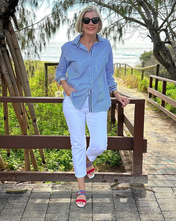 Lisette | Striped Modern Blouse Regular