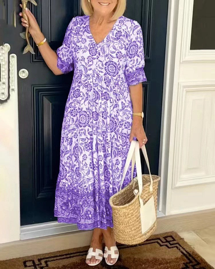 Keisha | Graceful V-Neck Floral Pattern