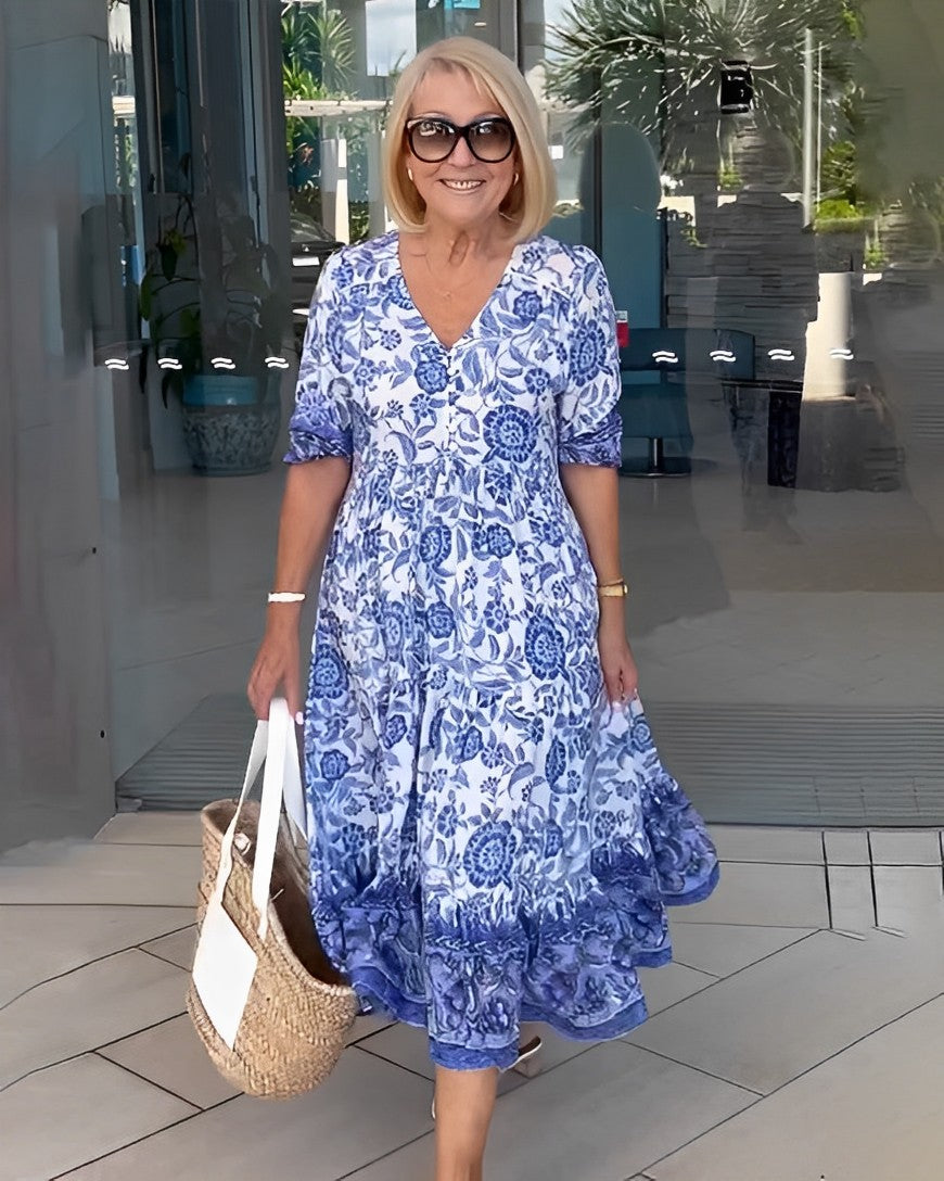 Keisha | Graceful V-Neck Floral Pattern