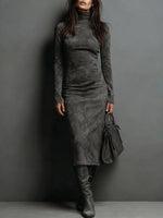 Mildred™ Elegant Suede Maxi Dress